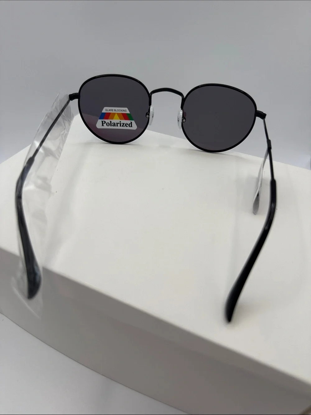 Men's Black Frame Sunglasses with Blue-Green Mirrored Lenses
